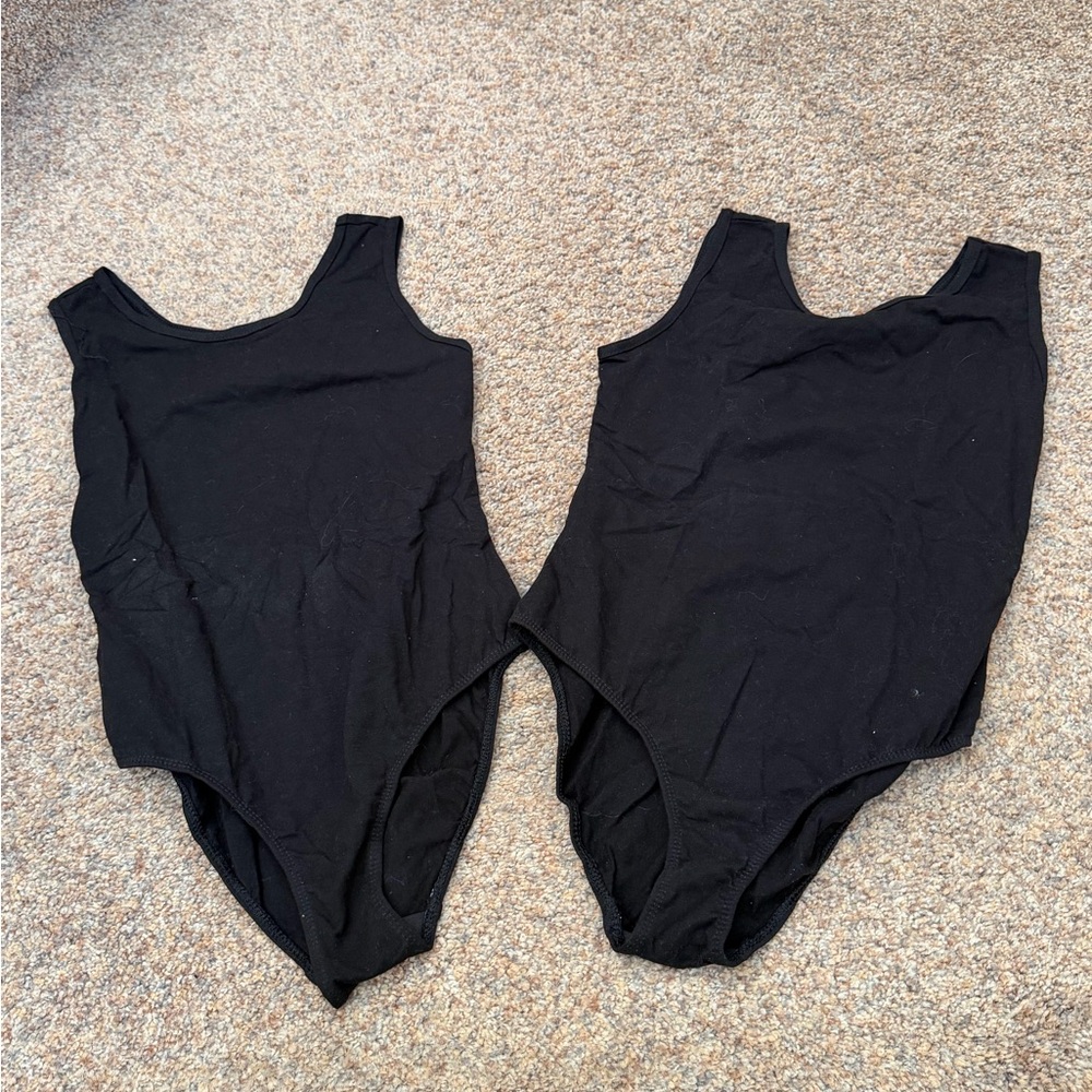 EUC - LOT OF 2 - Danskin Now - Black tank leotard - Girls XL